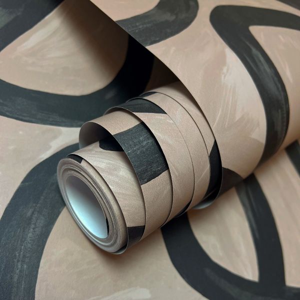 Linear Swirl Wallpaper Taupe by Holden